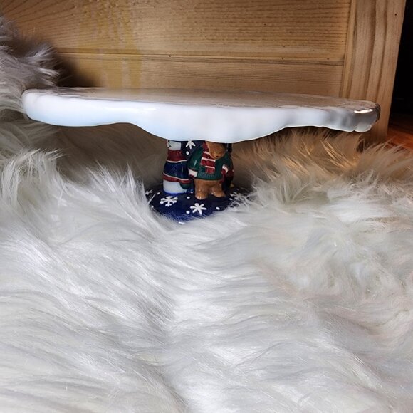 Vintage 2000 St. Nicholas Square “Holiday Friends” Christmas Pedestal Cake Stand - Picture 3 of 7